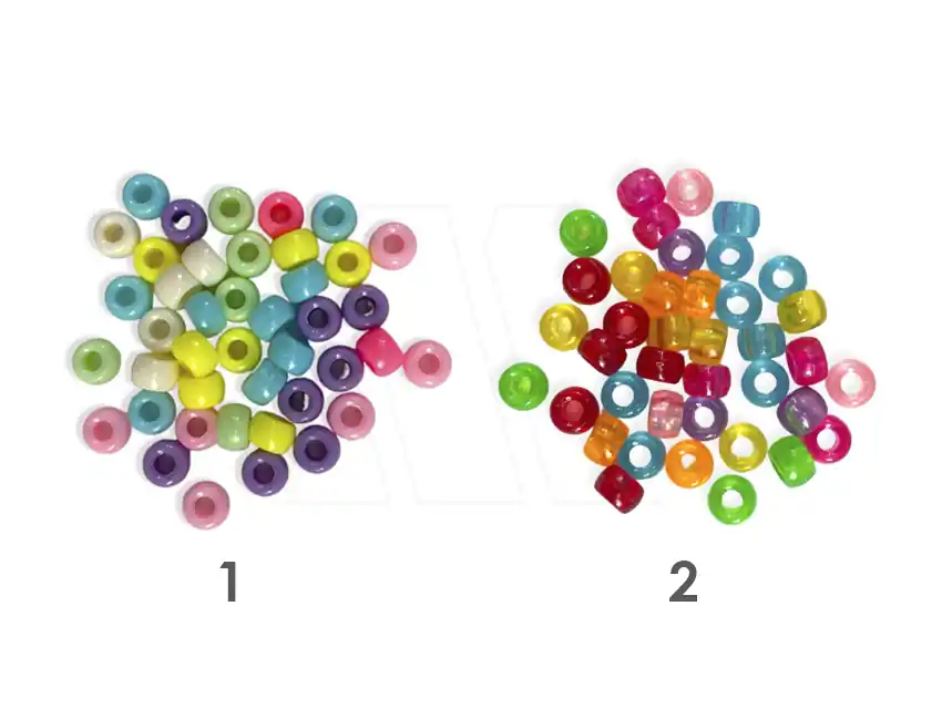 CUENTAS DE PLASTICO ANILLOS 8MM X 125GR