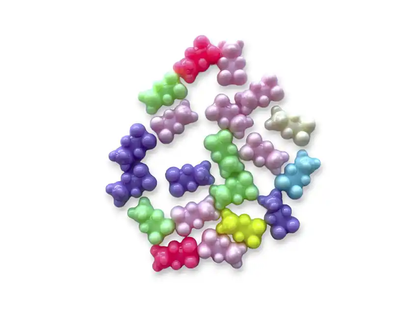 CUENTAS DE PLASTICO OSITOS 17MM X 125GR 