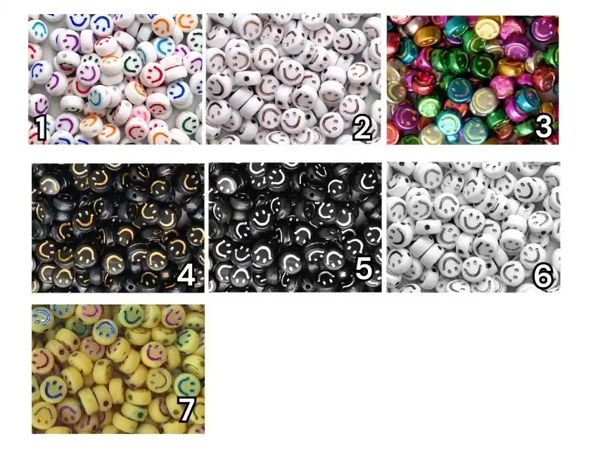 CUENTAS DE PLASTICO CARITAS 7MM X 125GRS