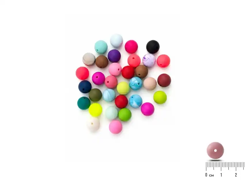 CUENTAS DE SILICONA BOLAS 12MM X 100UN