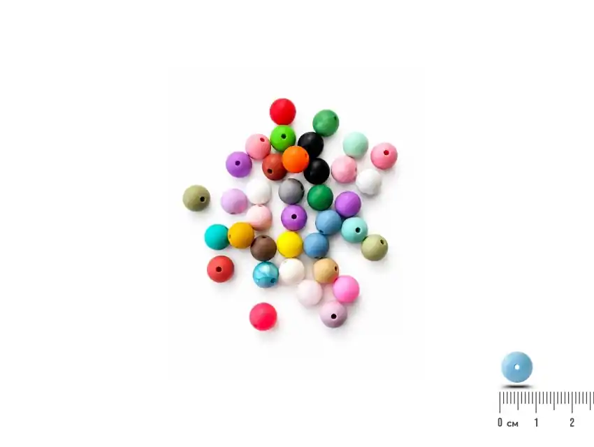 CUENTAS DE SILICONA BOLAS 9MM X 100UN