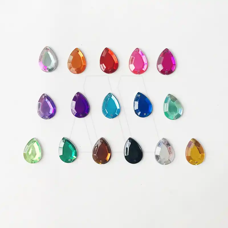 GEMA ACRILICA FACETADA GOTA MODELO 2 13MM X 18MM X 100UN