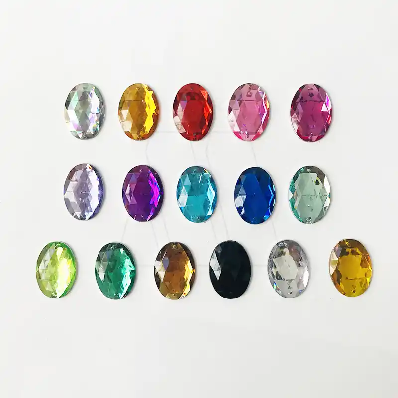 GEMA ACRILICA FACETADA OVAL 13MM X 18MM X 100UN