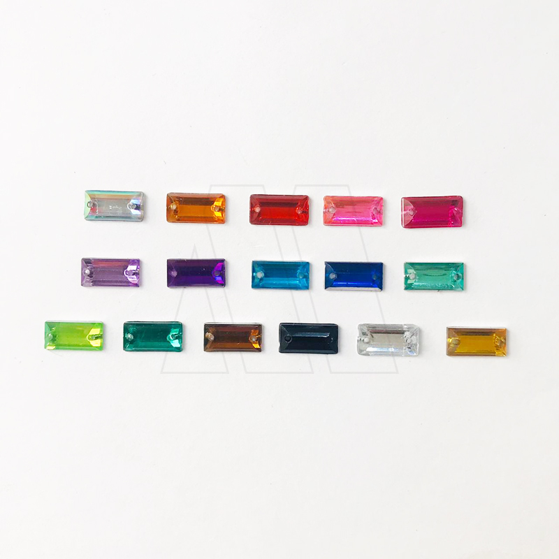 GEMA ACRILICA FACETADA RECTANGULAR 5MM X 10MM X 100UN