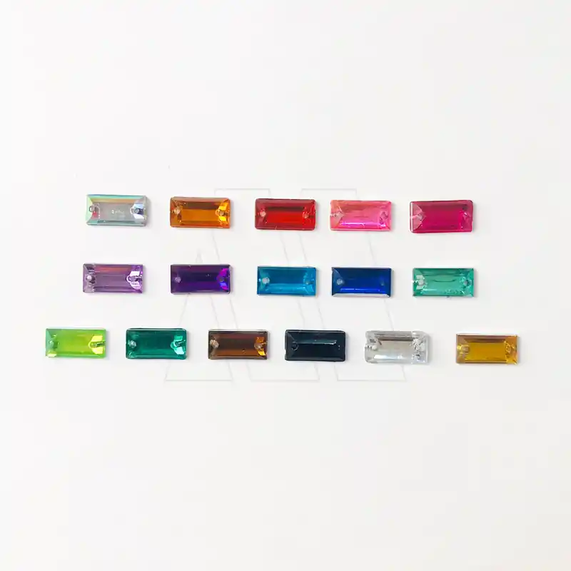 GEMA ACRILICA FACETADA RECTANGULAR 7MM X 21MM X 100UN