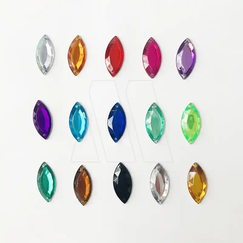 GEMA ACRILICA FACETADA ELIPTICA 12MM X 25MM X 100UN