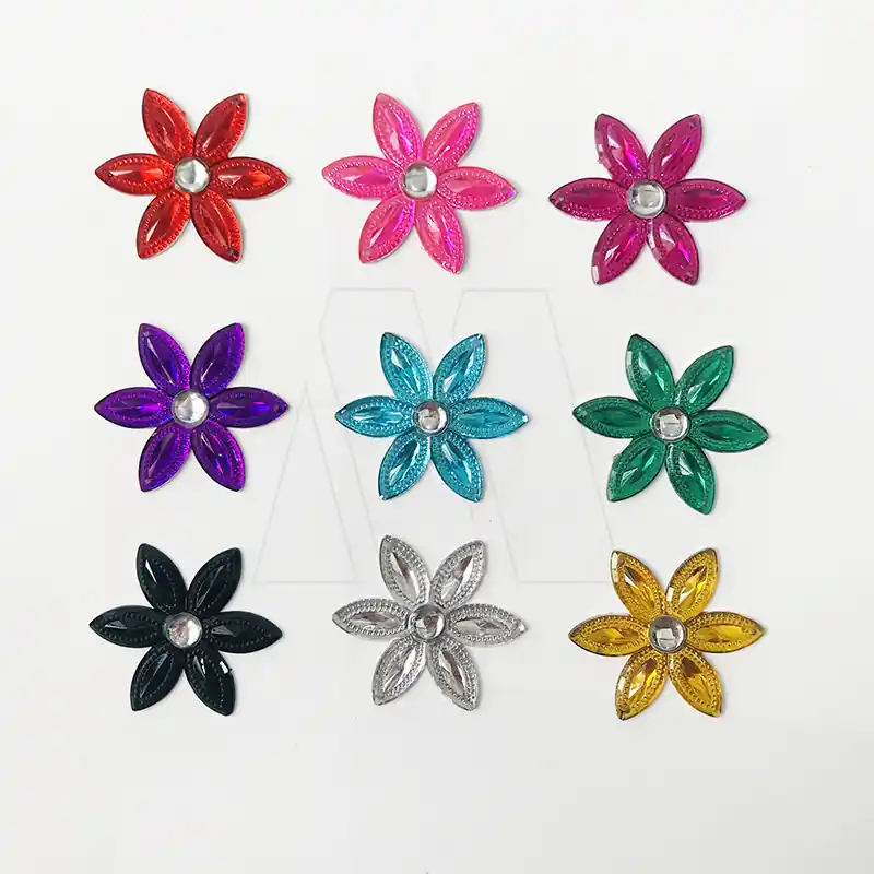 GEMA ACRILICA FLOR MODELO 2 GRANDE 4,5CM X4,5CM X 100UN