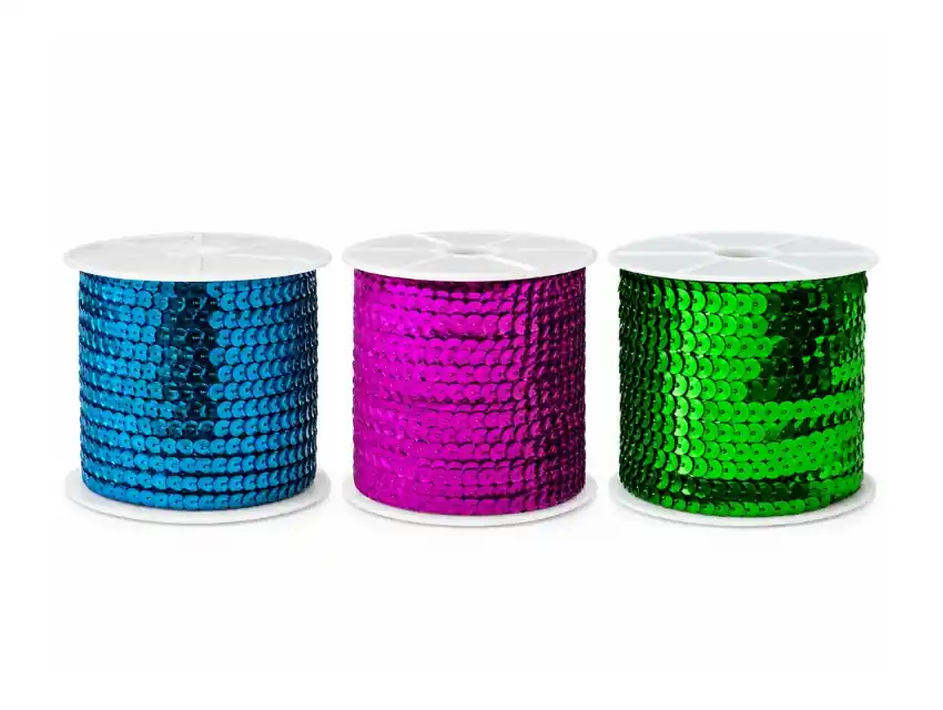 HILO DE LENTEJUELAS METALIZADAS CUBE 6MM X 73MTS