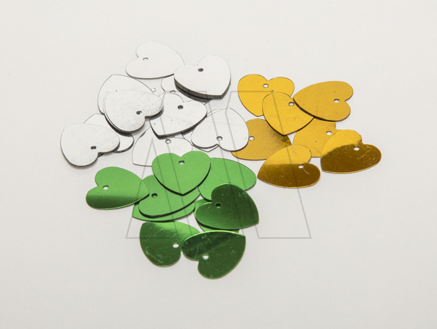 LENTEJUELAS CORAZON NRO 36 15MM X 250GRS