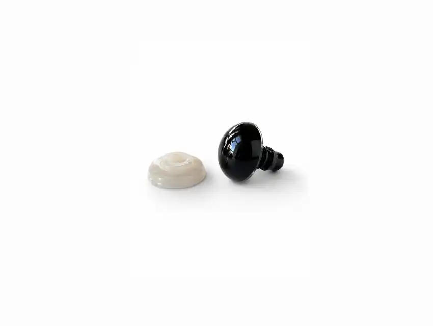OJOS PLASTICOS CON TARUGO Y SEGURIDAD 18MM X 100UN APROX (50 PARES) APROX NEGROS