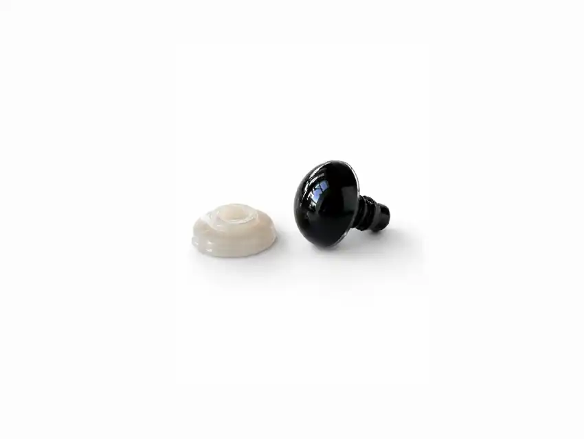 OJOS PLASTICOS CON TARUGO Y SEGURIDAD 20MM X 100UN (50 PARES) APROX NEGROS