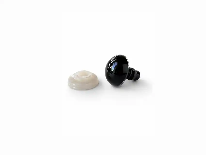 OJOS PLASTICOS CON TARUGO Y SEGURIDAD 30MM X 50UN (25 PARES) APROX NEGROS