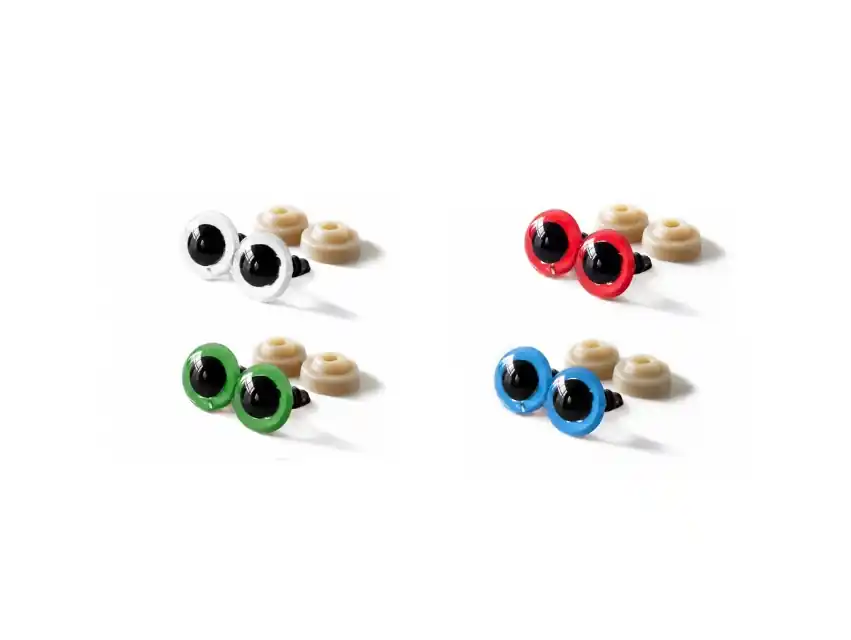  OJOS PLASTICOS CON TARUGO Y SEGURIDAD 12MM X 50UN (25 PARES)