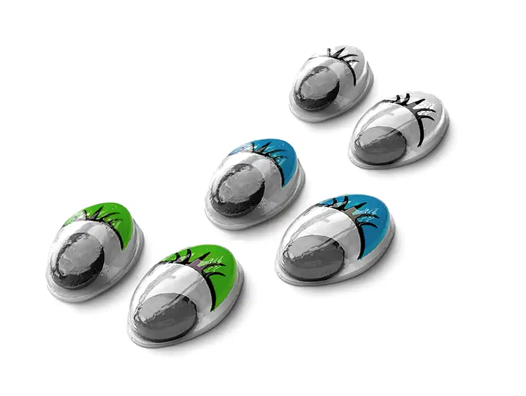  OJOS MOVILES OVALADOS COLOR 16MM X 12MM X 50UN (25 PARES) 