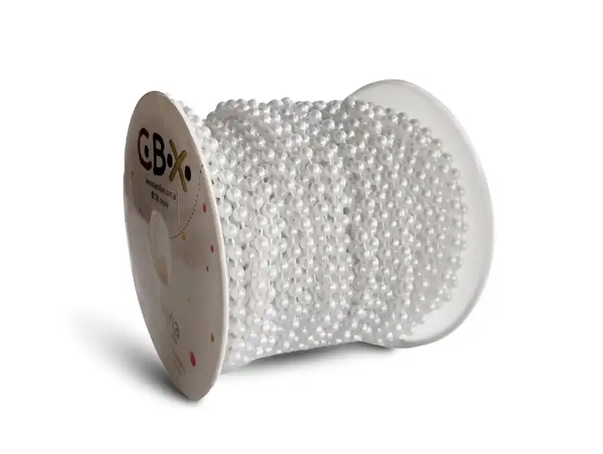 PERLAS BLANCAS PEGADAS EN ROLLO NRO 4 X 30MTS