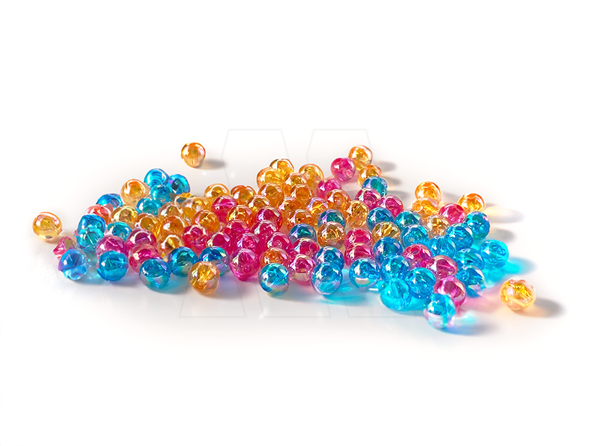 PERLAS TRANSPARENTES IRISADAS NRO 8 X 500GRS