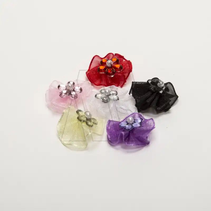 APLIQUE FLOR TUL CON STRASS NRO 9 X 12UN