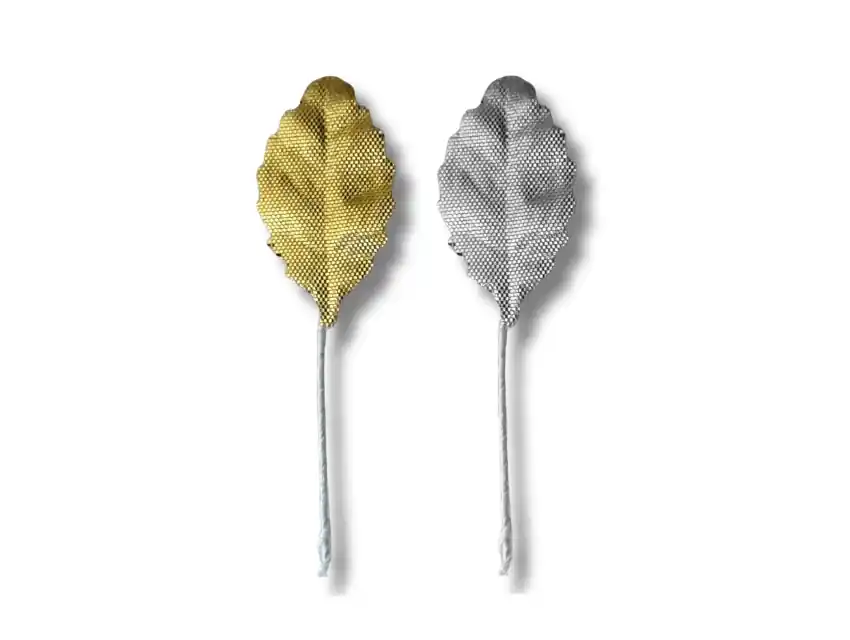 HOJAS DE ROSA LUREX GRANDES X 72UN