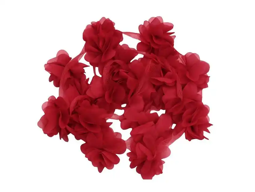 TIRA DE FLORES DE TUL 5CM X 9MTS
