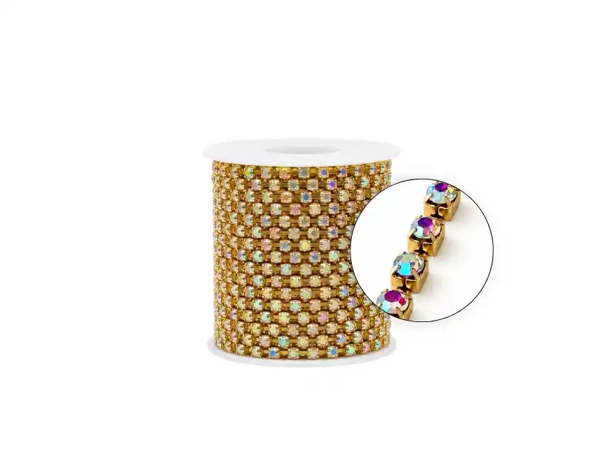STRASS CADENA AURORA BOREAL NRO 6 2MM X 9,14MTS