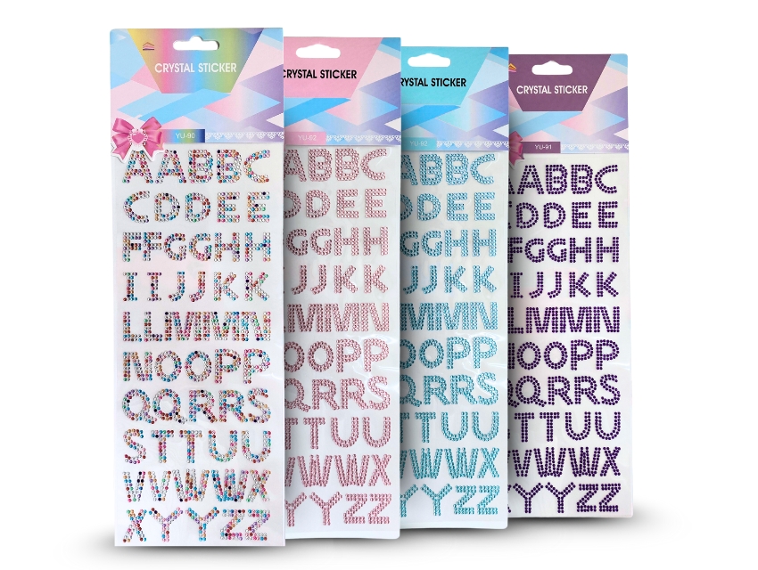 STICKERS ACRILICOS AUTOADHESIVOS LETRAS STRASS X PLANCHA