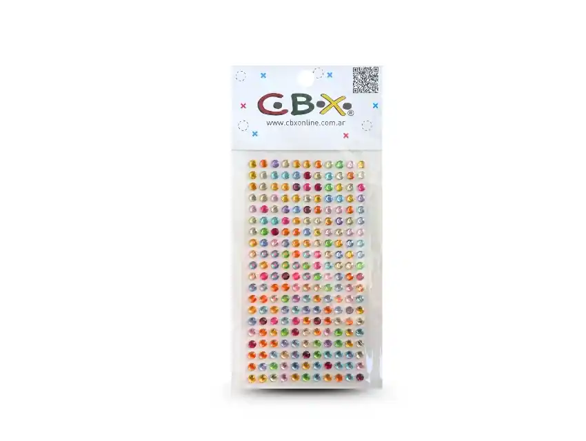 STICKERS ACRILICOS AUTOADHESIVOS STRASS MULTICOLOR 5MM X PLANCHA