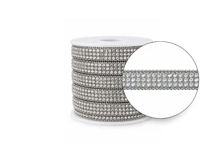 GALON TERMOADHESIVO STRASS TRIPLE 8MM X 9,17MTS