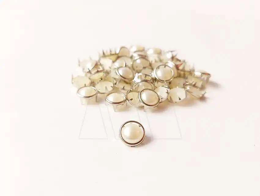 TACHA C/PATITAS 10MM PERLA X 100UN