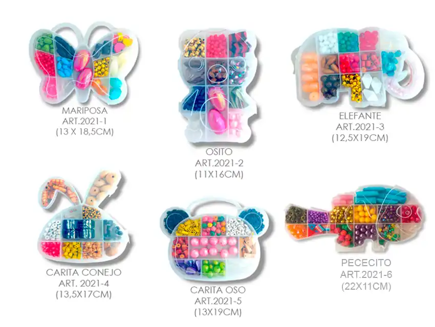 CAJA DE ABALORIOS MODELOS VARIOS 15CM X 20CM APROX