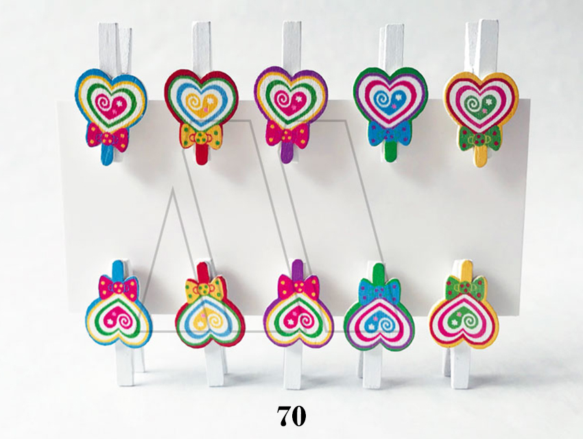 BROCHE DE MADERA CBX C/APLIQUE CORAZON 30MM X 10 UN