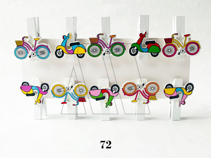 BROCHE DE MADERA CBX C/APLIQUE BICICLETA 35MM X 10 UN