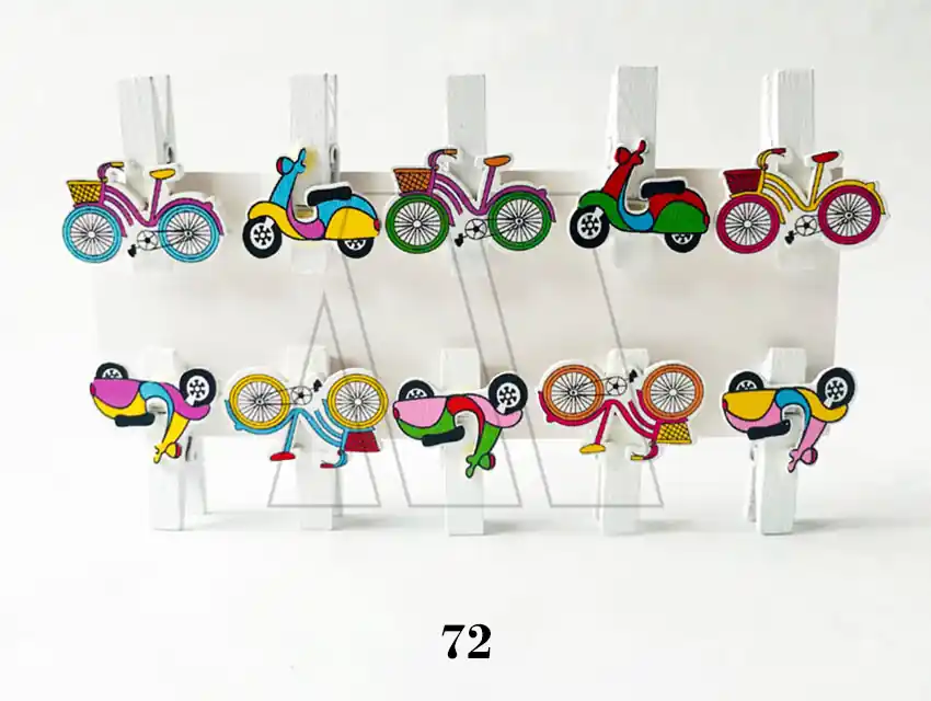 BROCHE DE MADERA CBX C/APLIQUE BICICLETA 35MM X 10 UN