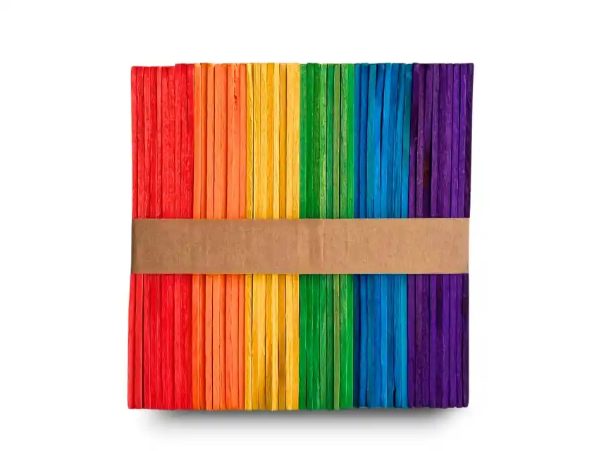 PALITO DE HELADO DE MADERA DE COLORES SURT X 50UN