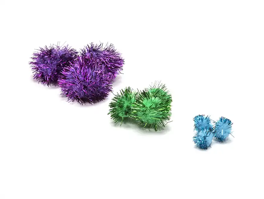 POMPON METALIZADO CBX P/MANUALIDADES 35MM X 25UN