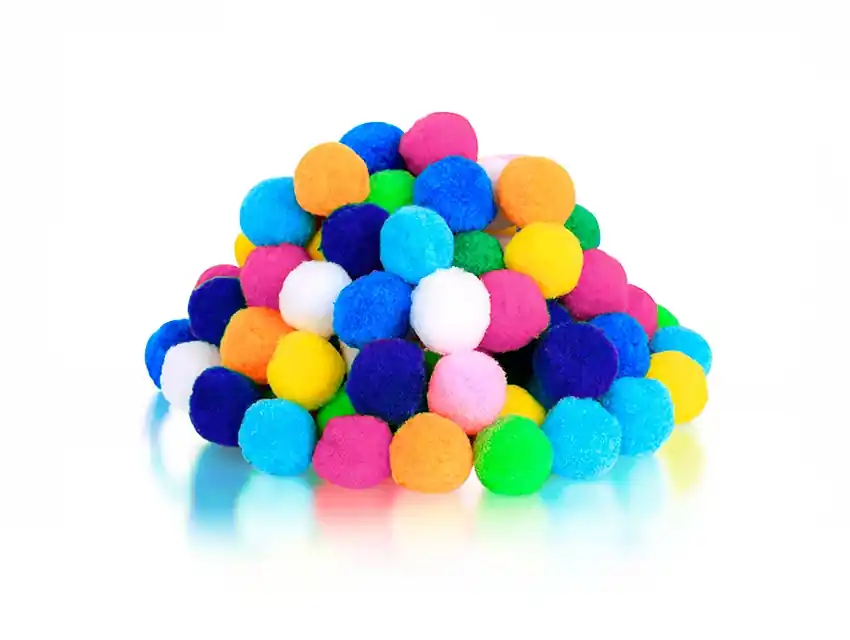 POMPONES COLORES SURTIDOS 2.5CM X 500UN