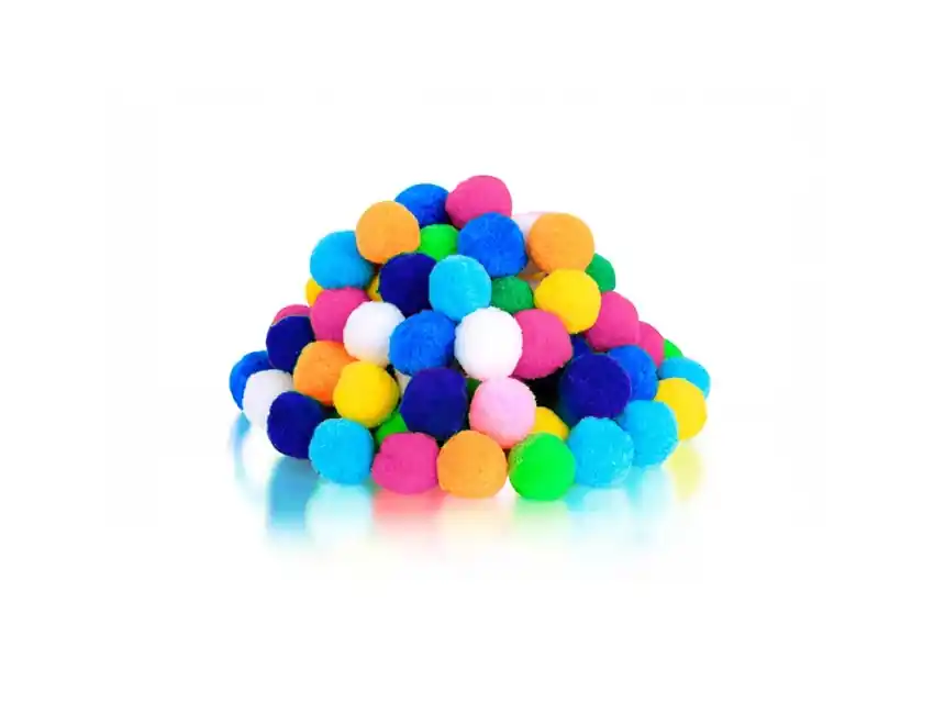POMPONES COLORES SURTIDOS 2.5CM X 500UN