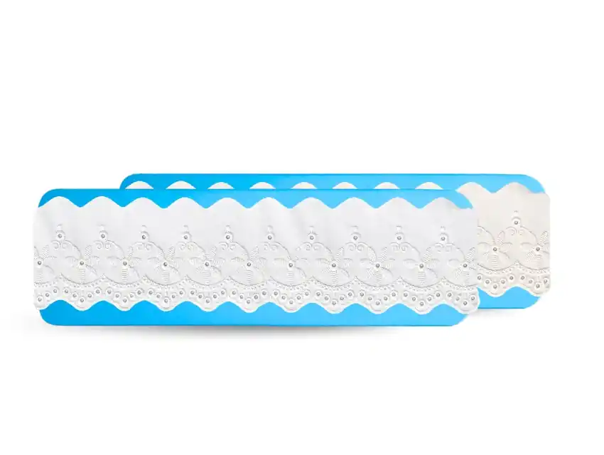 BRODERIE BATISTA ALGODON BLANCO/MANTECA 6,5CM X 13,70MTS