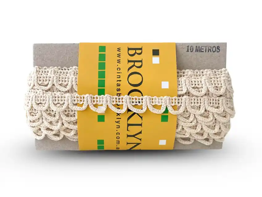 PUNTILLA ALGODON BROOKLYN OJAL NATURAL 1,2 CM X 10 MTS
