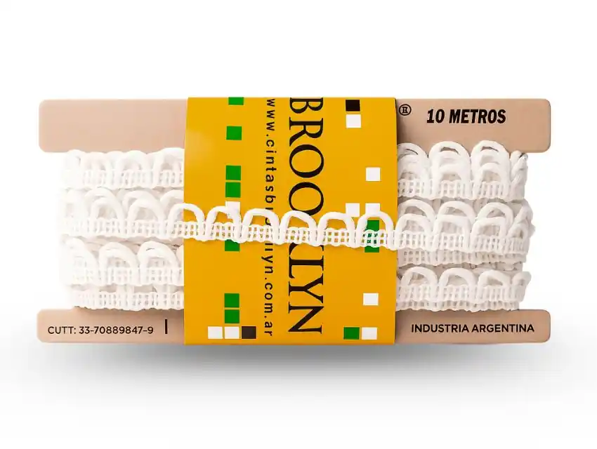 PUNTILLA ALGODON BROOKLYN OJAL BLANCO 1,2 CM X 10 MTS