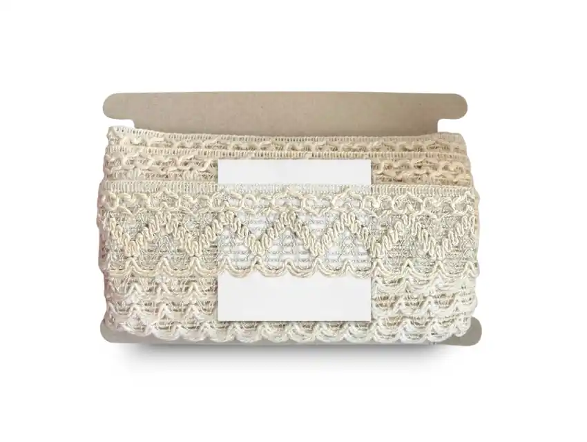 PUNTILLA CORAZON DE ALGODON NATURAL 4 CM X 10 MTS