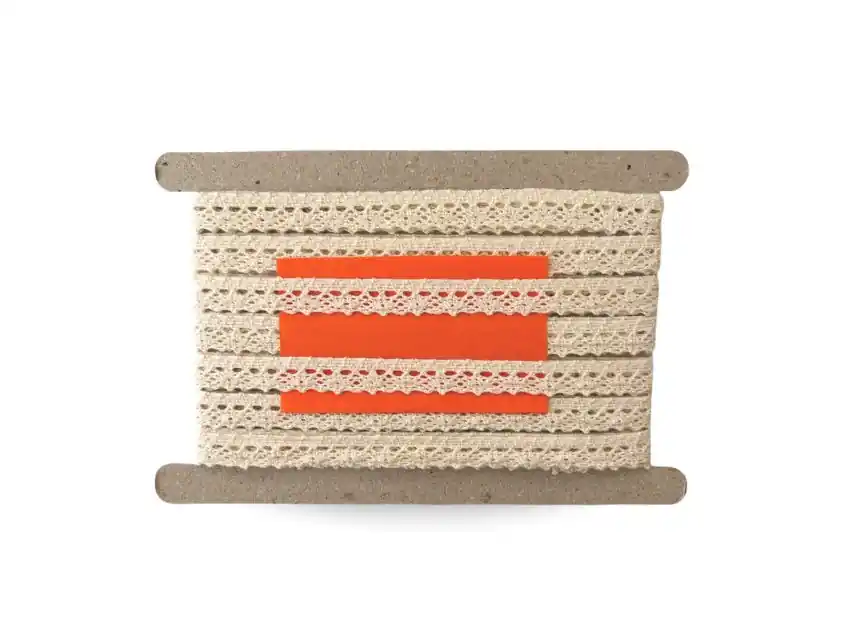 PUNTILLA ALGODON NATURAL BOLILLO 1,2 CM X 9,14MTS