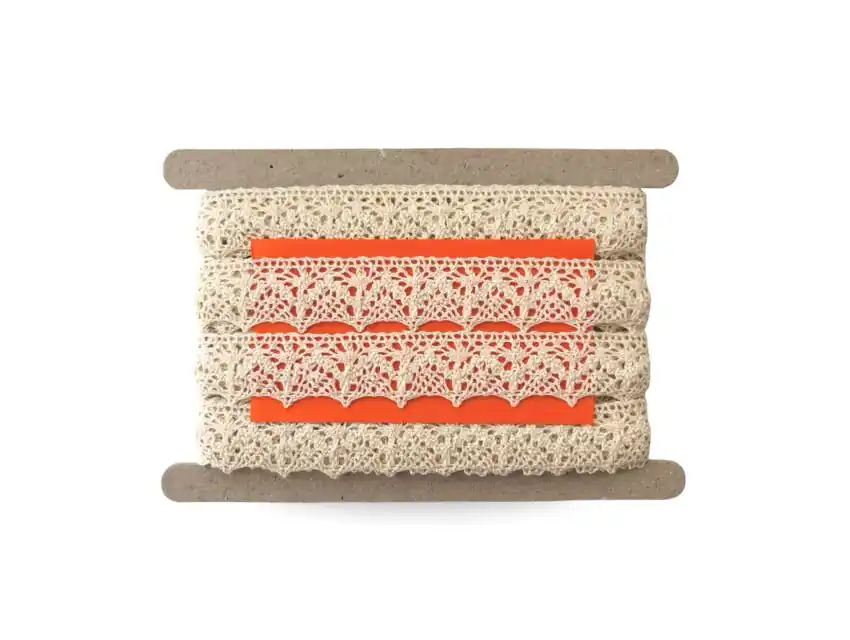 PUNTILLA ALGODON NATURAL BOLILLO 2,5 CM X 9,14MTS