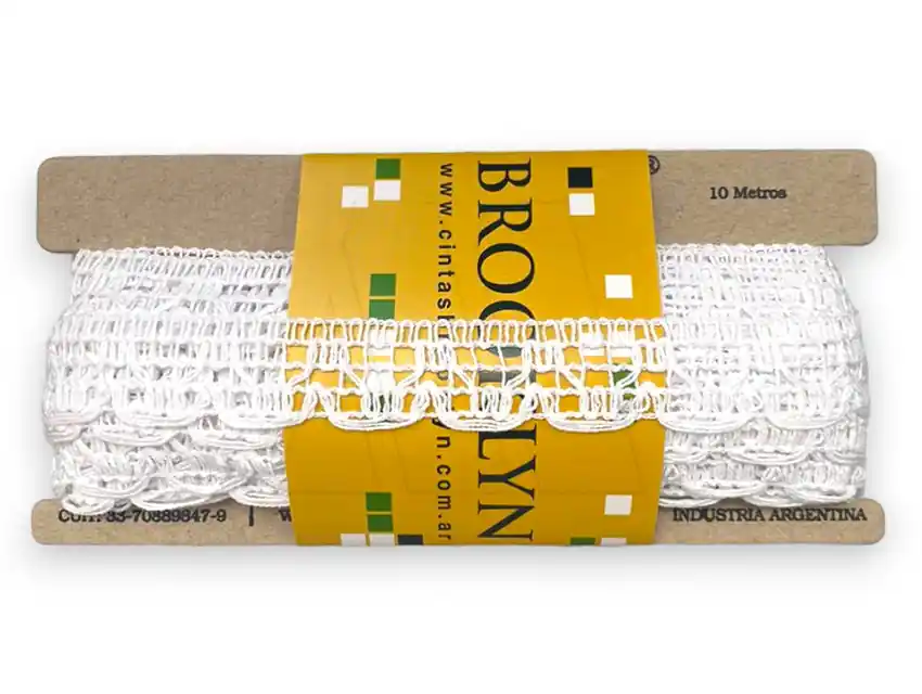 PUNTILLA ALGODON BROOKLYN BLANCA 2,5 CM X 10 MTS