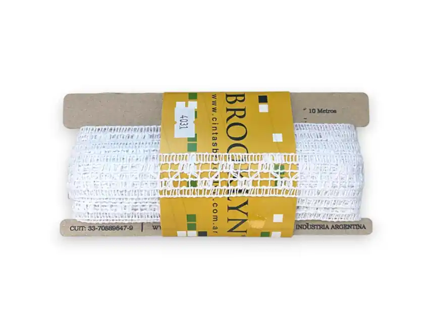 ENTREDOS ALGODON BROOKLYN BLANCO 2,5 CM X 10 MTS
