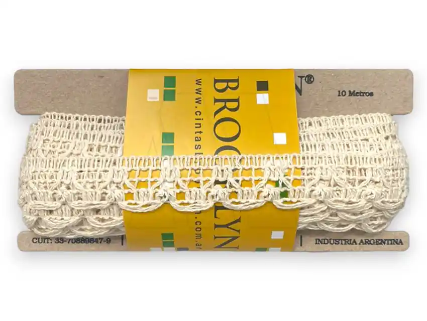 PUNTILLA ALGODON BROOKLYN NATURAL 2,5 CM X 10 MTS