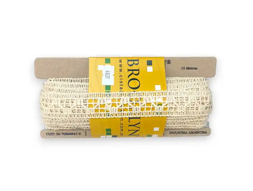 ENTREDOS ALGODON BROOKLYN NATURAL 2,5 CM X 10 MTS