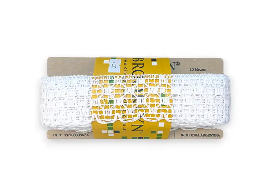 PUNTILLA ALGODON BROOKLYN BLANCA CRUZ 5 CM X 10 MTS