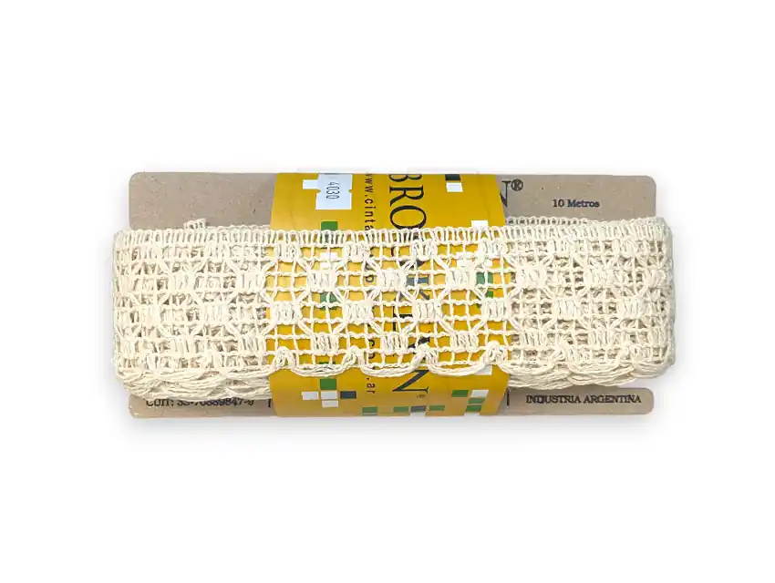 PUNTILLA ALGODON BROOKLYN NATURAL CRUZ 5 CM X 10 MTS