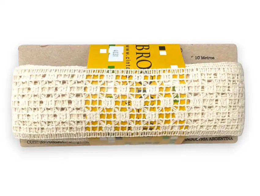 ENTREDOS ALGODON BROOKLYN NATURAL CRUZ 5 CM X 10 MTS