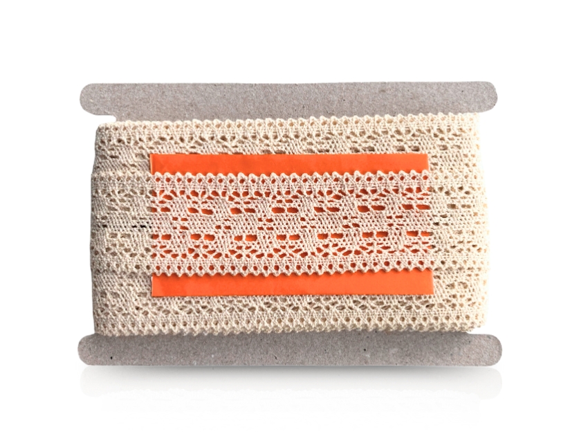 ENTREDOS ALGODON NATURAL BOLILLO 4,5CM X 10YDS
